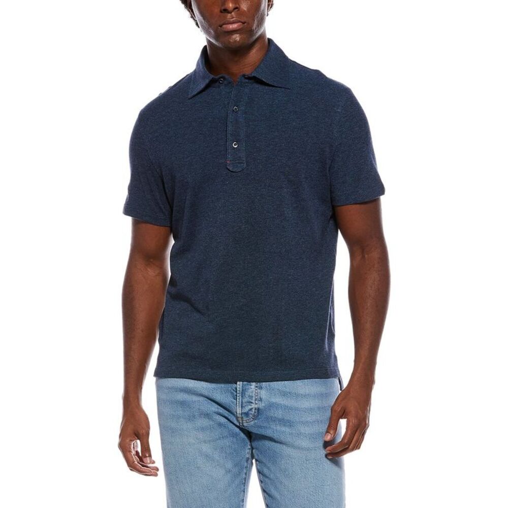 Isaia Mens  Jersey Polo Shirt, Blue